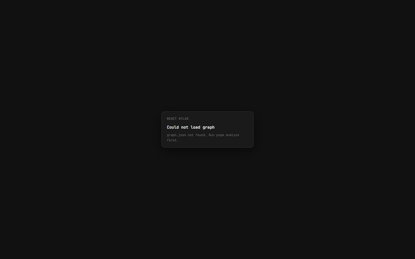 Empty state when graph.json has not been generated yet